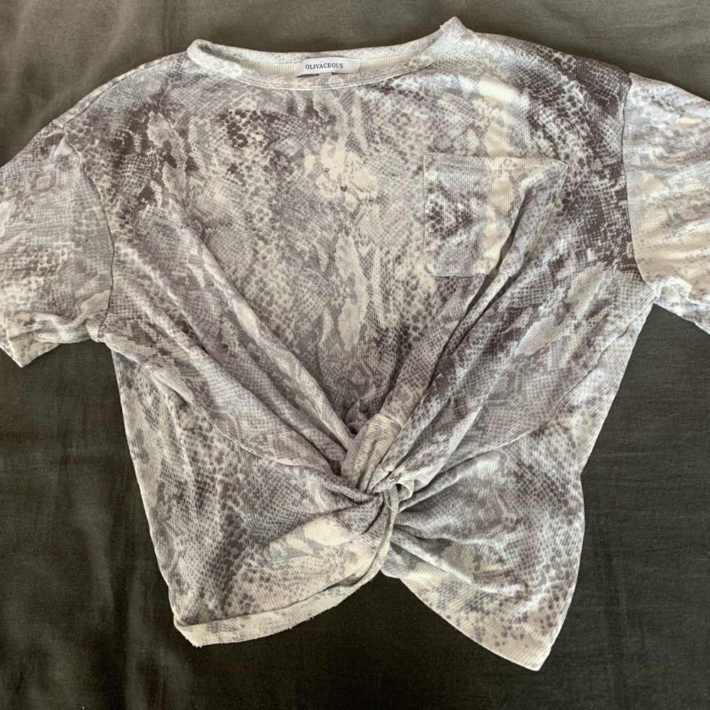 Olivaceous animal print T-shirt